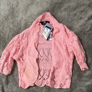Signature Pink Cardigan with Chunky Knit and Relaxed Fit
